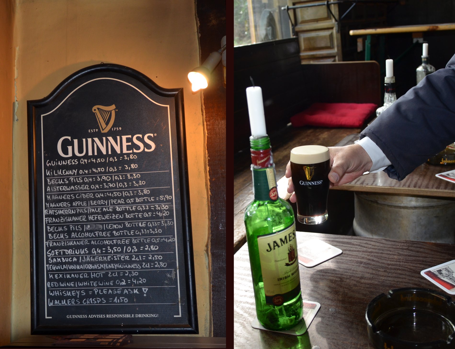 Und ein Guinness muss einfach sein, wenn man Durst hat.