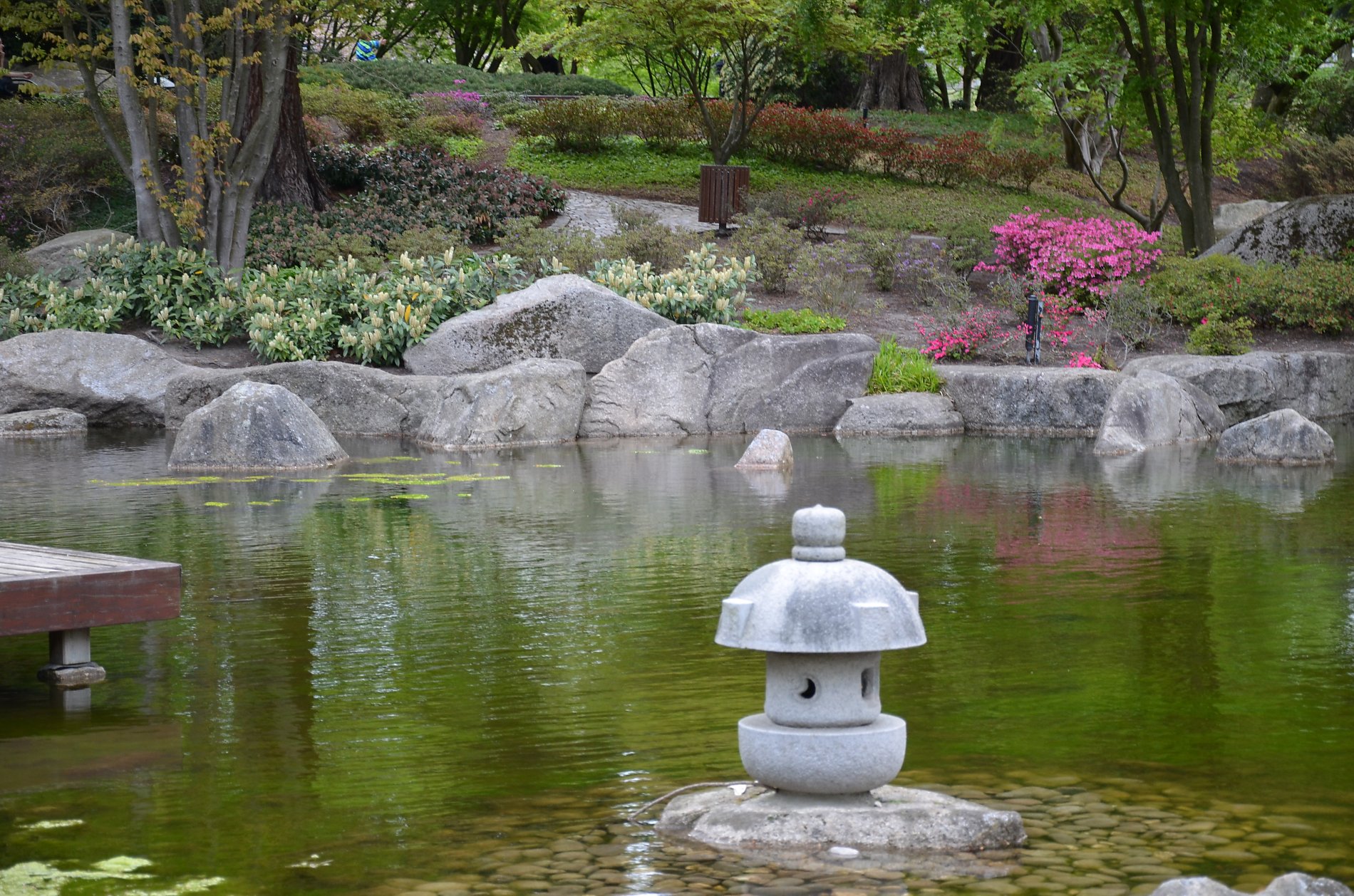 Wasserspiegelungen werden ebenfalls bewusst in der japanischen Gartenplanung eingesetzt.